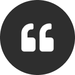 circle with white quotation marks inside.